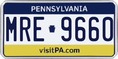 PA license plate MRE9660