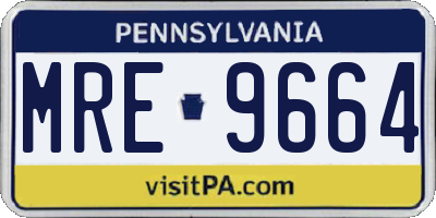 PA license plate MRE9664