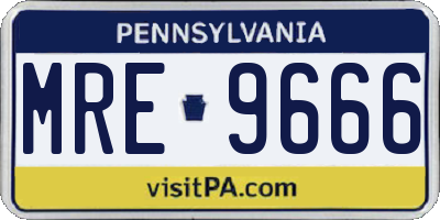 PA license plate MRE9666