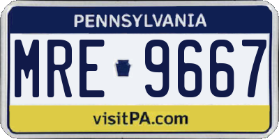 PA license plate MRE9667