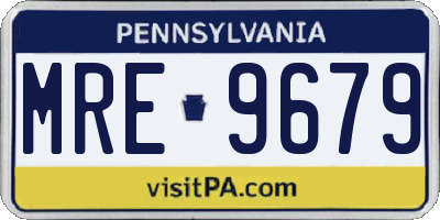 PA license plate MRE9679