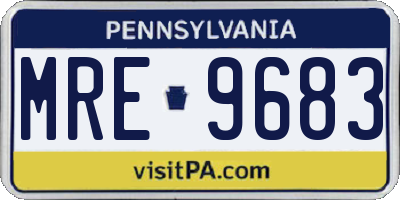 PA license plate MRE9683