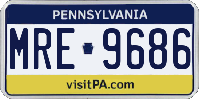 PA license plate MRE9686