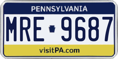 PA license plate MRE9687