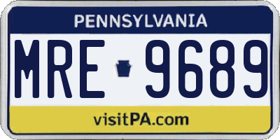 PA license plate MRE9689