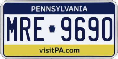 PA license plate MRE9690