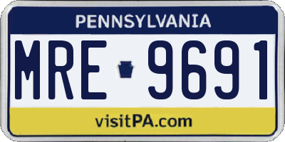 PA license plate MRE9691