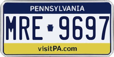 PA license plate MRE9697
