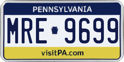 PA license plate MRE9699