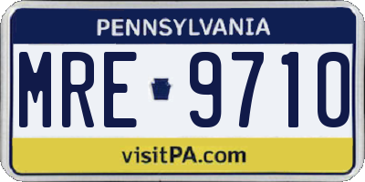 PA license plate MRE9710