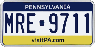 PA license plate MRE9711