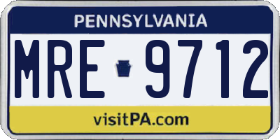 PA license plate MRE9712