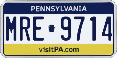 PA license plate MRE9714