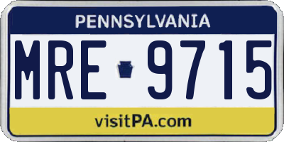PA license plate MRE9715