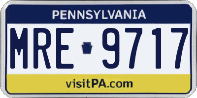 PA license plate MRE9717