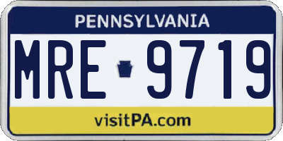 PA license plate MRE9719
