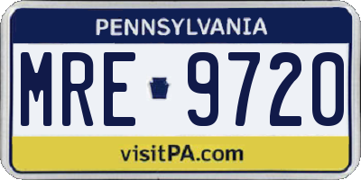 PA license plate MRE9720