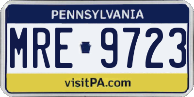PA license plate MRE9723