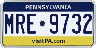 PA license plate MRE9732