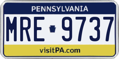 PA license plate MRE9737