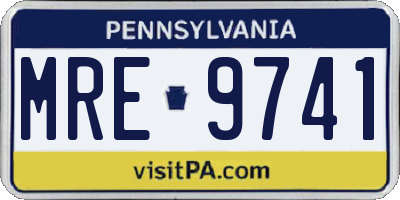 PA license plate MRE9741