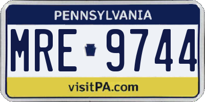 PA license plate MRE9744