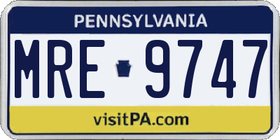 PA license plate MRE9747
