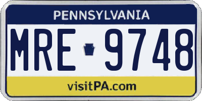 PA license plate MRE9748