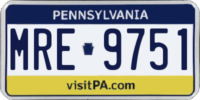 PA license plate MRE9751