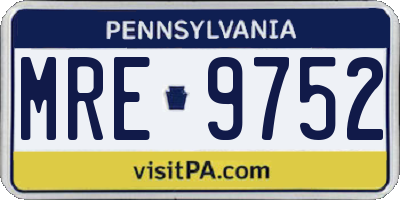 PA license plate MRE9752