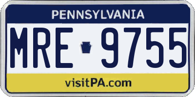 PA license plate MRE9755