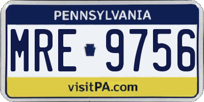 PA license plate MRE9756