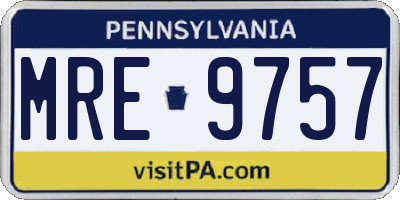 PA license plate MRE9757