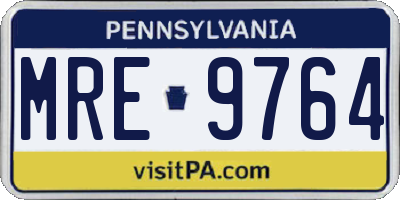 PA license plate MRE9764