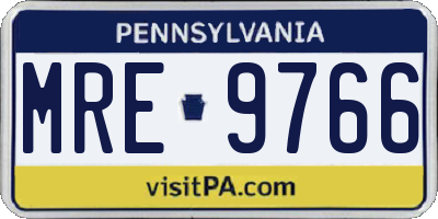 PA license plate MRE9766