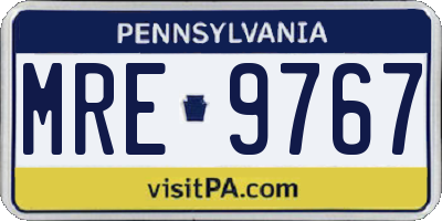 PA license plate MRE9767
