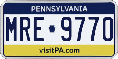 PA license plate MRE9770