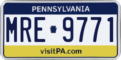 PA license plate MRE9771