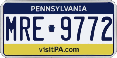 PA license plate MRE9772