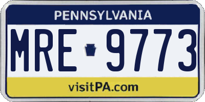PA license plate MRE9773
