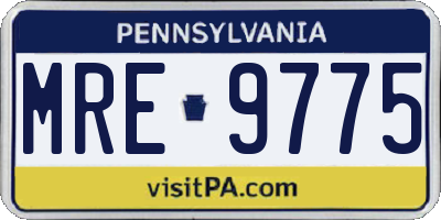 PA license plate MRE9775