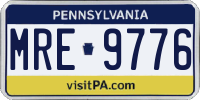 PA license plate MRE9776