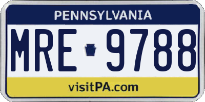 PA license plate MRE9788