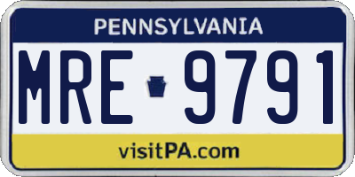 PA license plate MRE9791