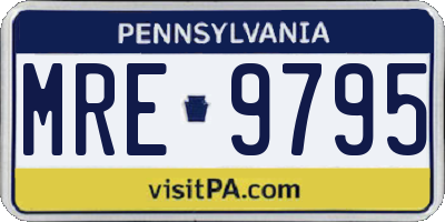 PA license plate MRE9795