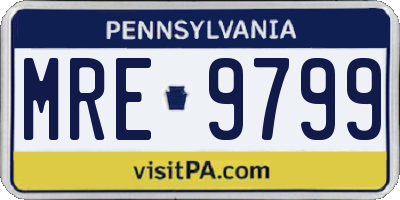 PA license plate MRE9799