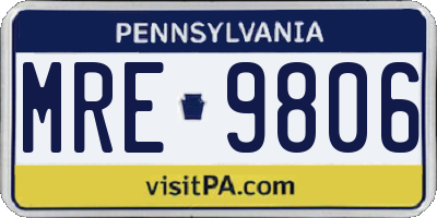 PA license plate MRE9806