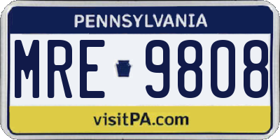 PA license plate MRE9808