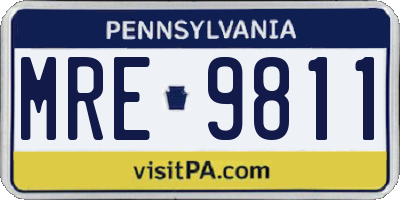 PA license plate MRE9811