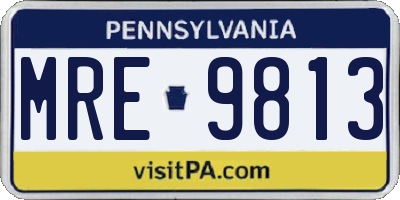 PA license plate MRE9813